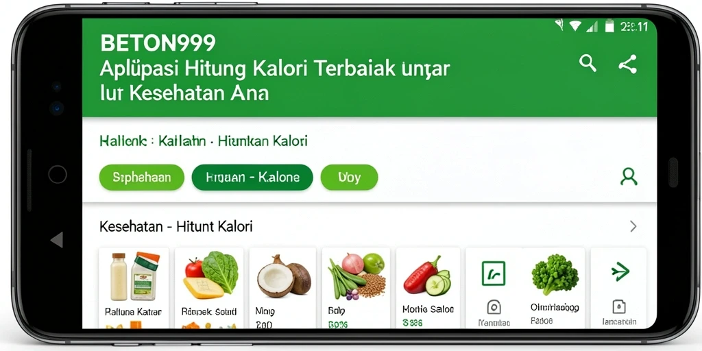 Tampilan antarmuka aplikasi Hitung Kalori BETON999 yang menarik dan fungsional.