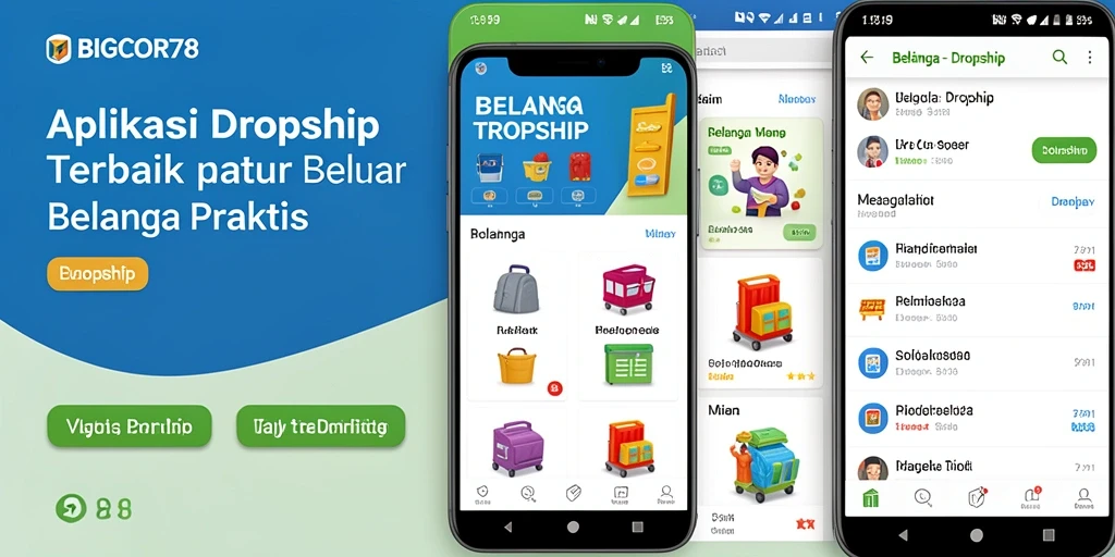 Antarmuka aplikasi BIGCOR78 yang memudahkan pengguna dalam dropship.