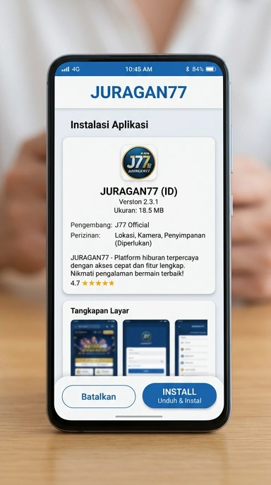 Tampilan halaman APK juragan77